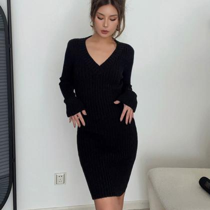 Women's Mini Dress | Retro Knitted Mini Dress | Auxxano305