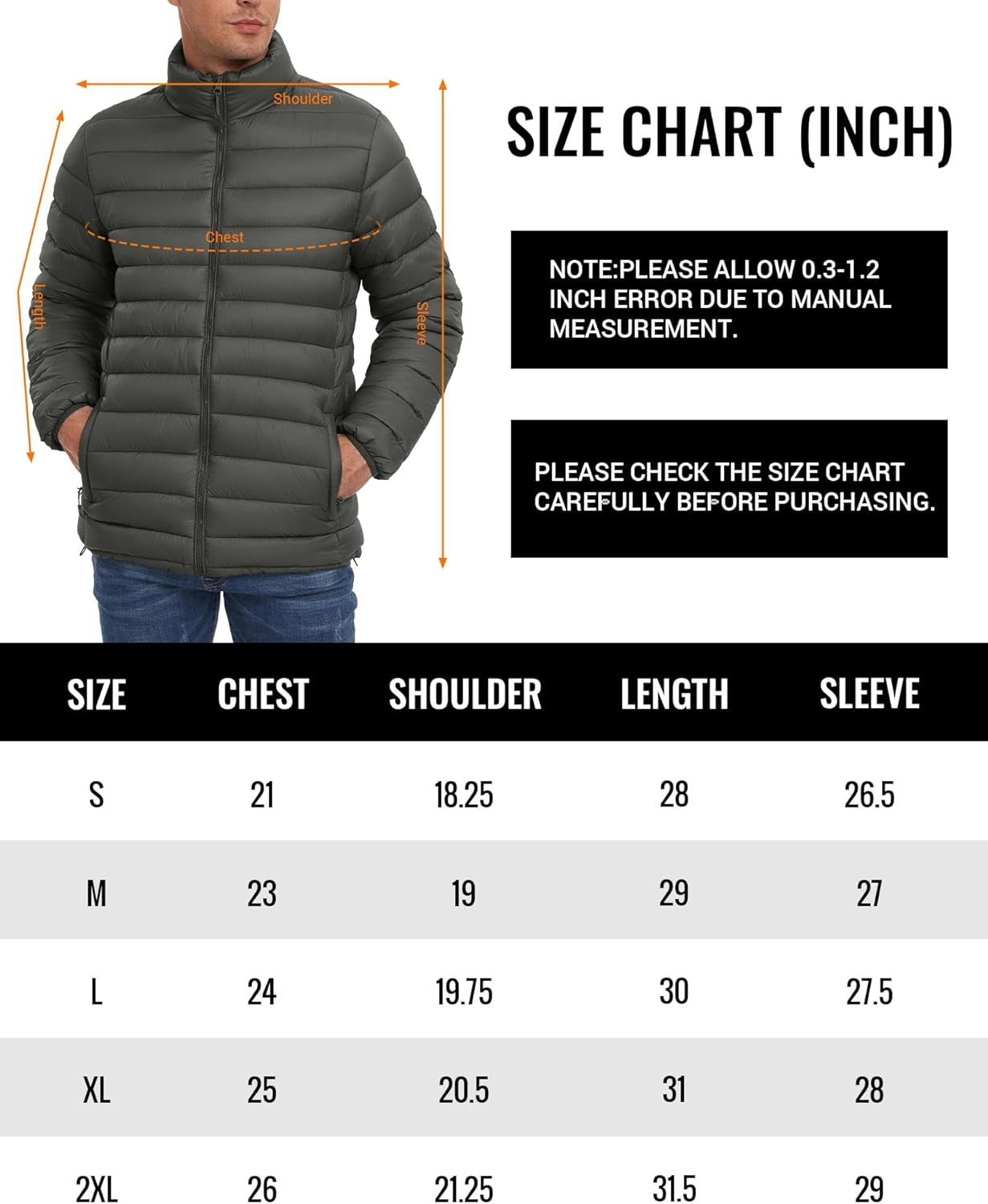 Men's Puffer Jacket | Men's Winter Puffer Jacket | Auxxano305