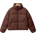 Women's Brown Puffer Jacket | Women's Puffer Jacket | Auxxano305