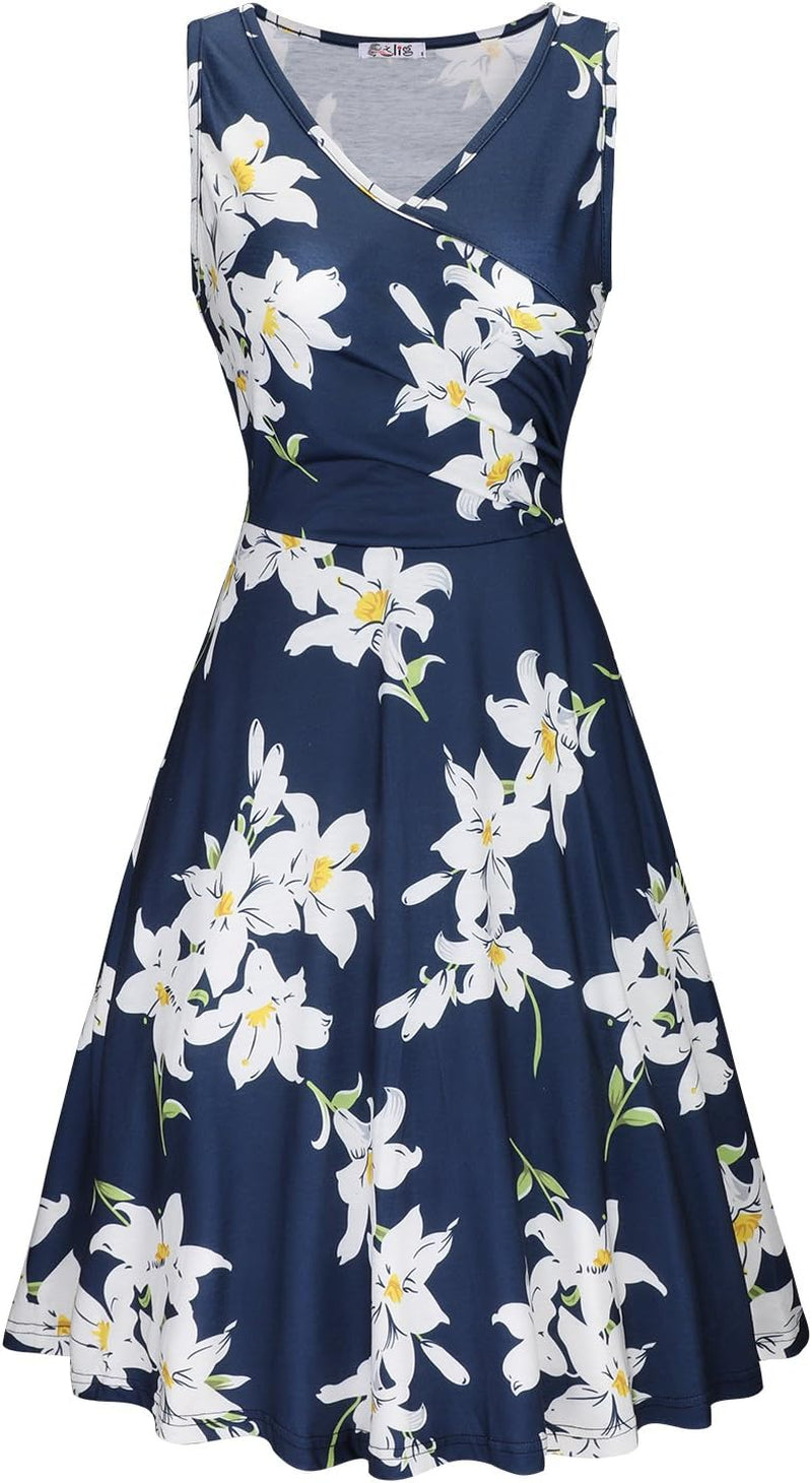 V Neck Floral Dress